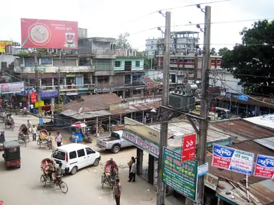 Market street in Tangail town