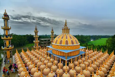 201 Dome Mosque, Gopalpur, from above