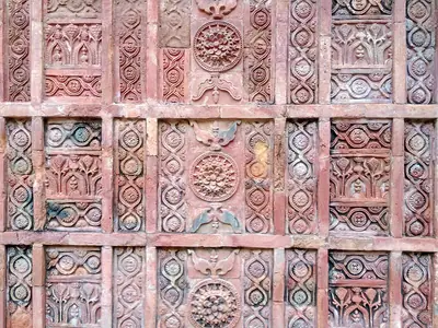 Terracotta ornamentation on the wall of Atia Mosque