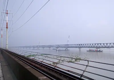 Jamuna Bridge and the Jamuna Rail Bridge side by side
